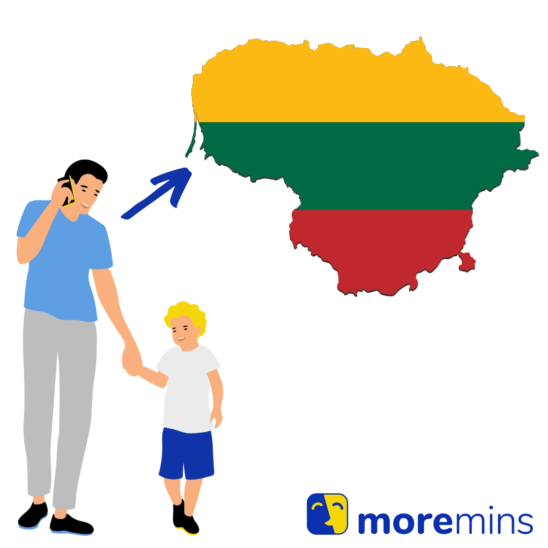 Super cheap calls to Lithuania with MoreMins calling app less than 1 p/min